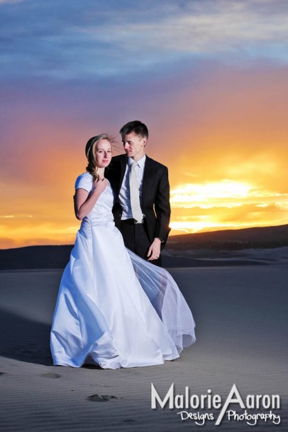 MalorieAaron, St. Anthony, Sand Dunes, sand, dunes, bridals, wedding, portraits, photography, sunset, beautiful, sky