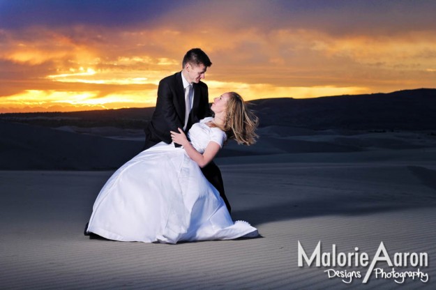 MalorieAaron, St. Anthony, Sand Dunes, sand, dunes, bridals, wedding, portraits, photography, sunset, beautiful, sky