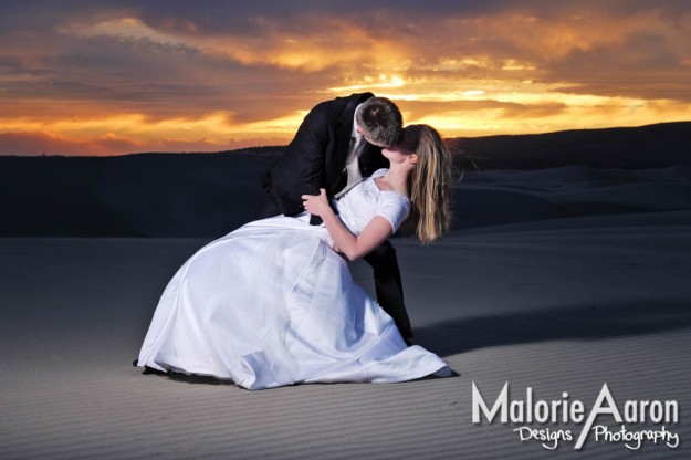 MalorieAaron, St. Anthony, Sand Dunes, sand, dunes, bridals, wedding, portraits, photography, sunset, beautiful, sky